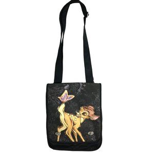 Disney Store Bambi Butterfly Crossbody Messenger Bag Tote Double Turnlocks